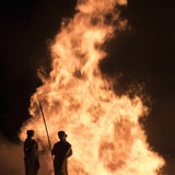 Flames engulf the 200-year-old National Museum of Brazil, in Rio de Janeiro, Sunday, Sept. 2, 2018.