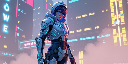 A minimalist digital illustration of the character qwe depicted as a youthful cyberpunk avatar weari.jpg