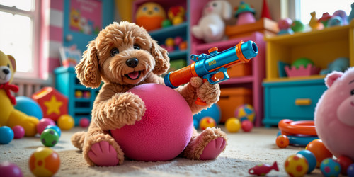 Big Belly Bob BBB a plush labradoodle with absurdly large spherical belly usually sitting like a ted.jpg