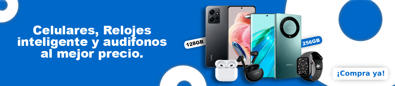 Celulares, Relojes inteligentes y audífonos al mejor precio.