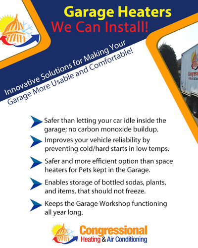 Innovative Solutions for Making Your Garage More Usable and Comfortable! Safer than letting your car idle inside the garage; no carbon monoxide buildup. Improves your vehicle reliability by preventing cold/hard starts in low temps.