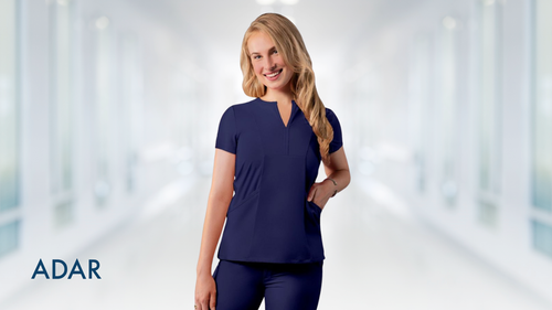Women's scrub V neck Top Adar Uniforms.png
