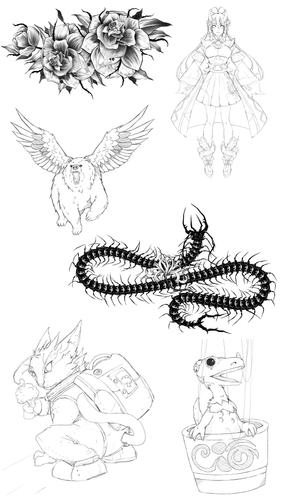 sketch and tattoo art commissions. :D