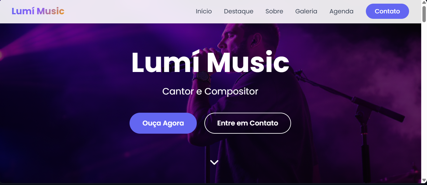 Landing Page para Artista Local
