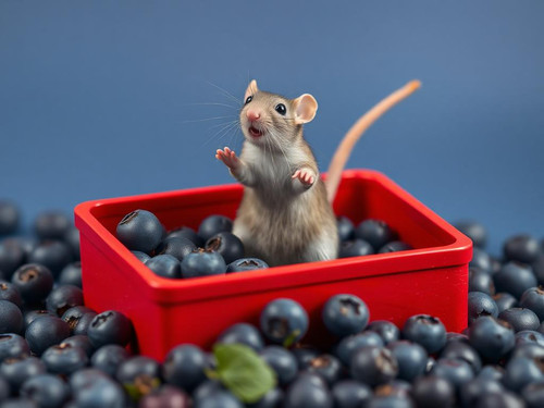 www.naked-ai.art - A red box of blue berries with a rat dancing inside.jpg