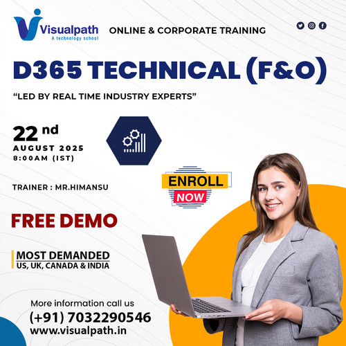 Trainer: Mr. Himansu | Date & Time: 22nd August 2025, 8:00 AM (IST)
Join Visualpath for an exclusive free demo session on Microsoft Dynamics AX Technical (F&O). Learn directly from real-time industry experts and understand how Dynamics AX Technical skills can boost your career.
Hands-on learning with practical insights
Trainer-led by expert Mr. Himansu
Globally demanded in US, UK, Canada & India 
Don’t miss this chance to explore one of the most in-demand skills for 2025.
Enroll Now and secure your seat for the live session!
For more details, call: +91 7032290546
Call/WhatsApp: https://wa.me/c/917032290546
Visit: https://www.visualpath.in/online-microsoft-dynamics-ax-technical-training.html
Visit our Blog: https://visualpathblogs.com/category/d365-ax-technical/
