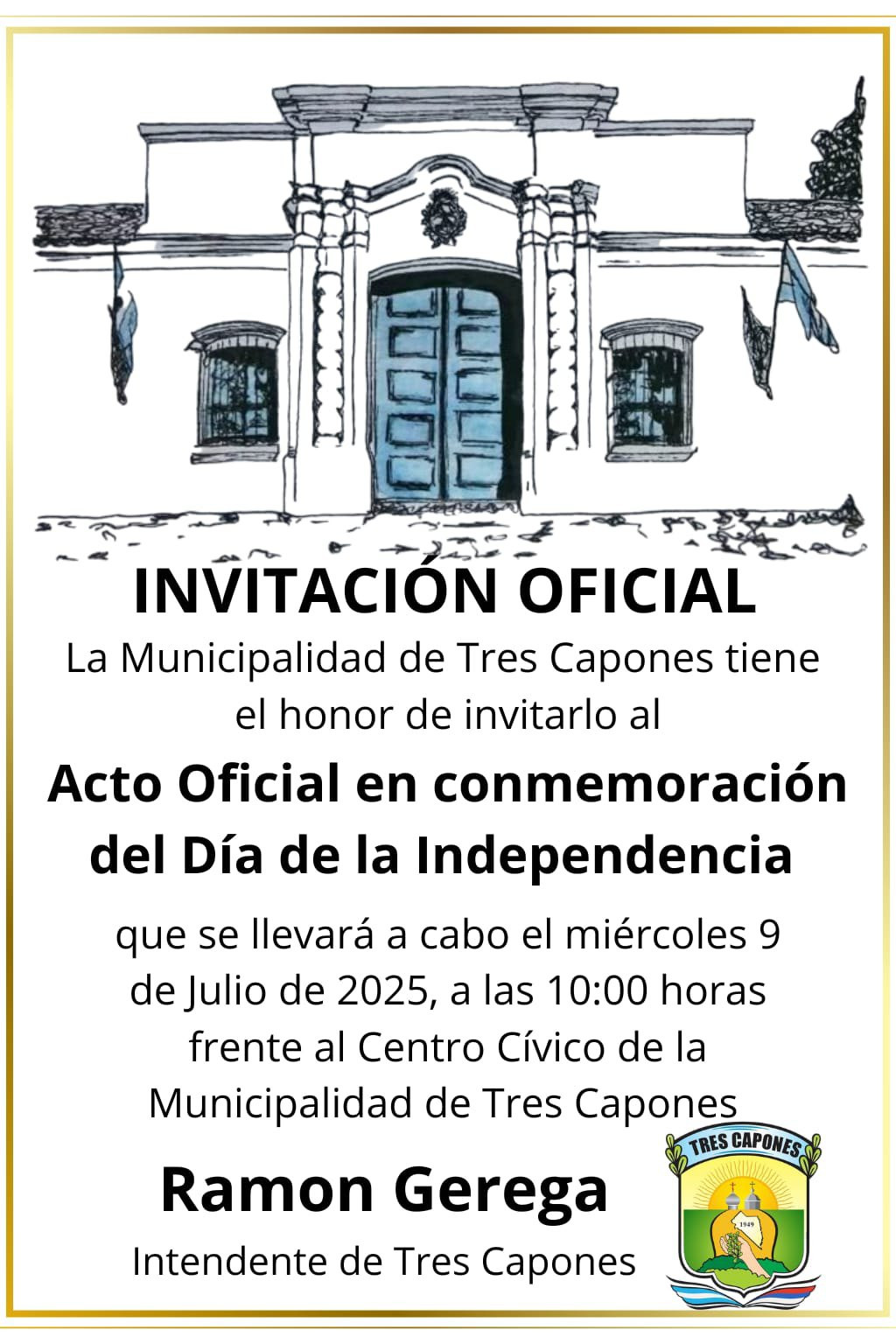 Tres Capones se prepara para conmemorar el Día de la Independencia con un acto oficial