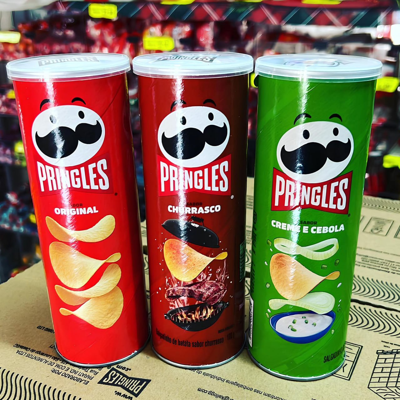 Pringles Pack Promo Salgadinho de Batata Frita 3 Sabores – Original, Creme e Cebola e Churrasco