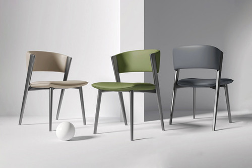 Dior Designer Leather Dining Chair with Carbon Steel Legs.jpg