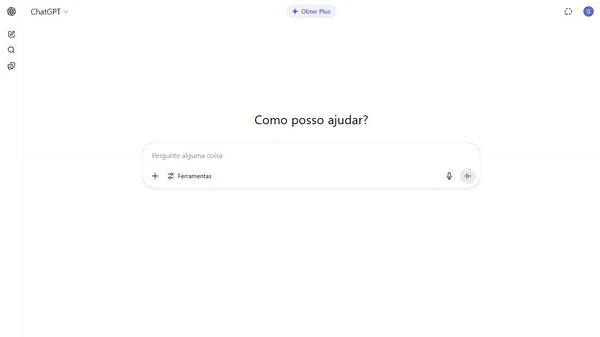 Interface da ferramenta Chat GPT