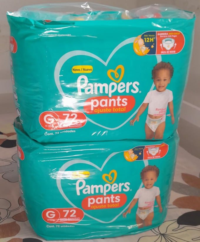 Fralda Descartável Pampers Pants Ajuste Total – Tamanho G, 144 Unidades