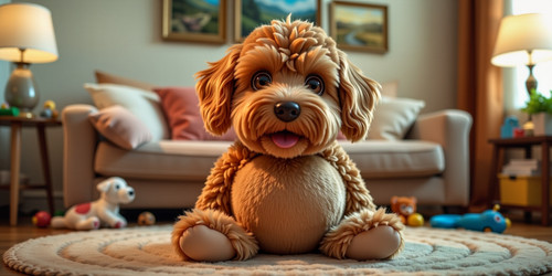 The image features Big Belly Bob BBB a plush labradoodle with an absurdly large spherical belly and .jpg