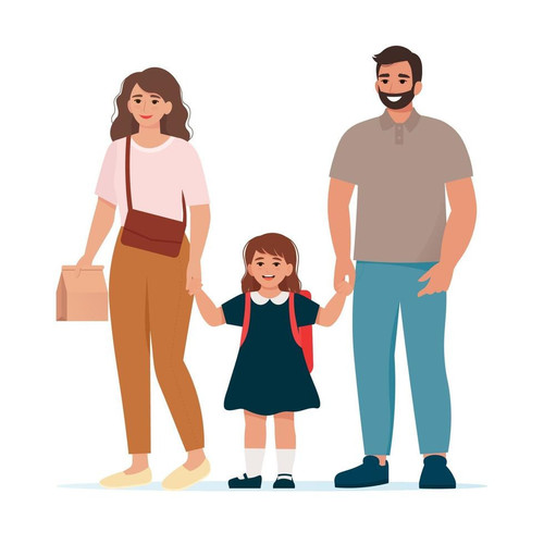 parents take their child to school time to go to school vector.jpg