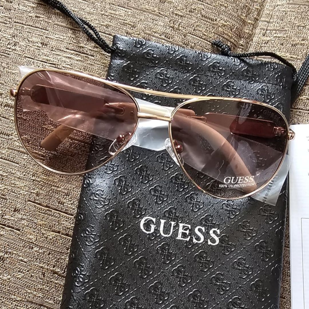 GUESS Factory Óculos de sol feminino de metal Pilot