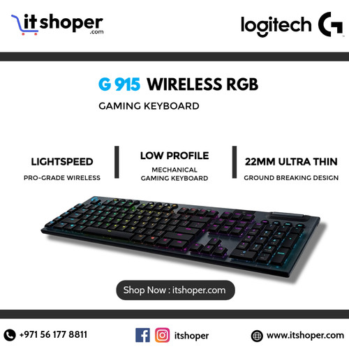 Logitech G915 TKL Wireless RGB Gaming Keyboard with sleek low profile design and customizable RGB li.jpg