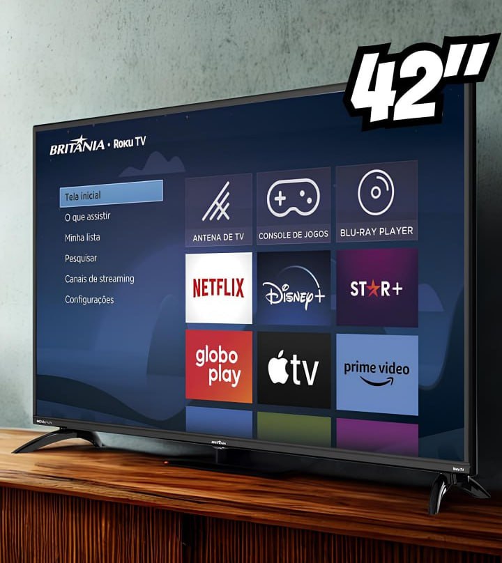 Smart Tv 42 Britânia Btv42g6fr2cp Roku Tv Dolby Audio