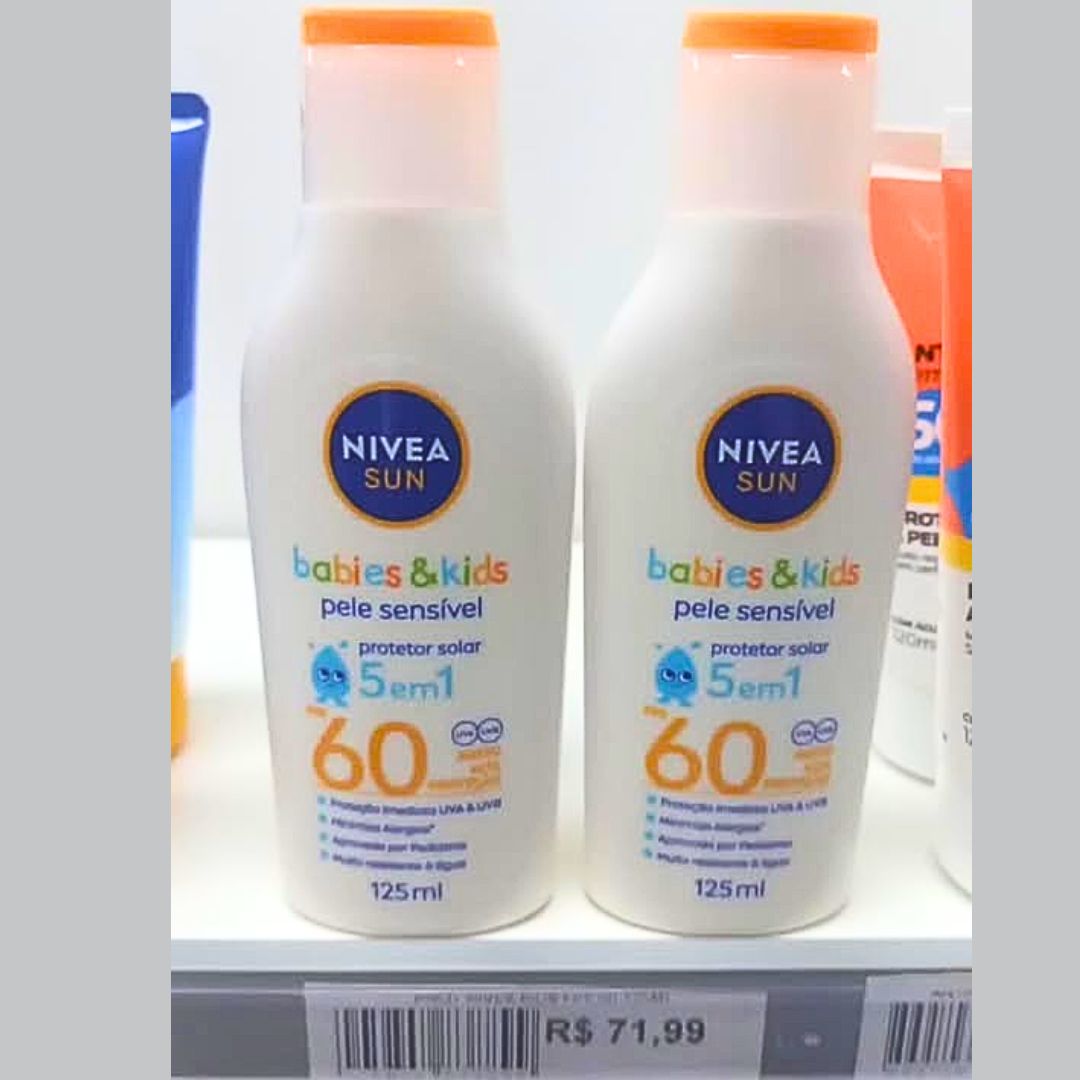 NIVEA SUN Protetor Solar Kids & Babies Pele Sensível FPS 60 125ml
