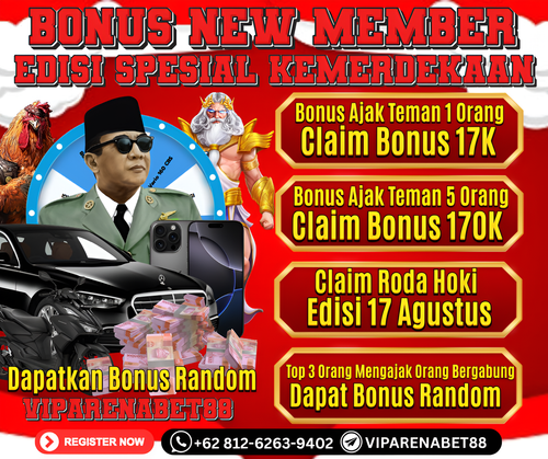 BONUS NEW MEMBER 17 AGUSTUS VIPARENABET88 | BONUS SLOT 17 AGUSTUS.png