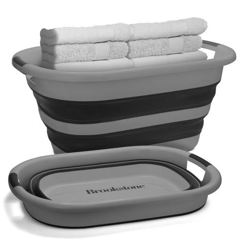 BKH1691 Collapsible Laundry Basket Black Grey 2.jpg