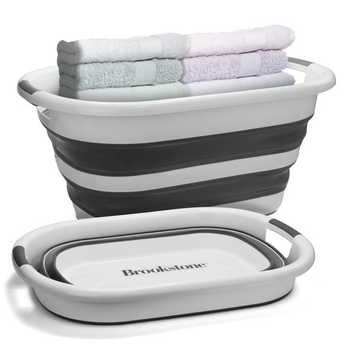 BKH1690 Collapsible Laundry Basket White Grey 3.jpg