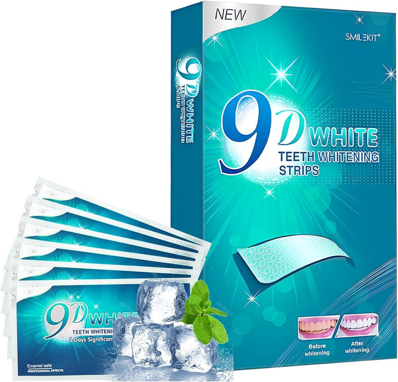 #VerdientProvisionen<br>14 Paare Whitening Strips für Zähne,strahlendes Lächeln,Einfache Anwendung
