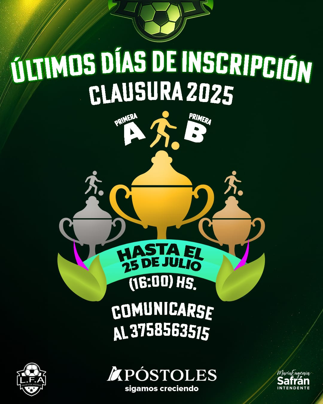 Último día para inscribirse en la Liga Apostoleña de Futsal.