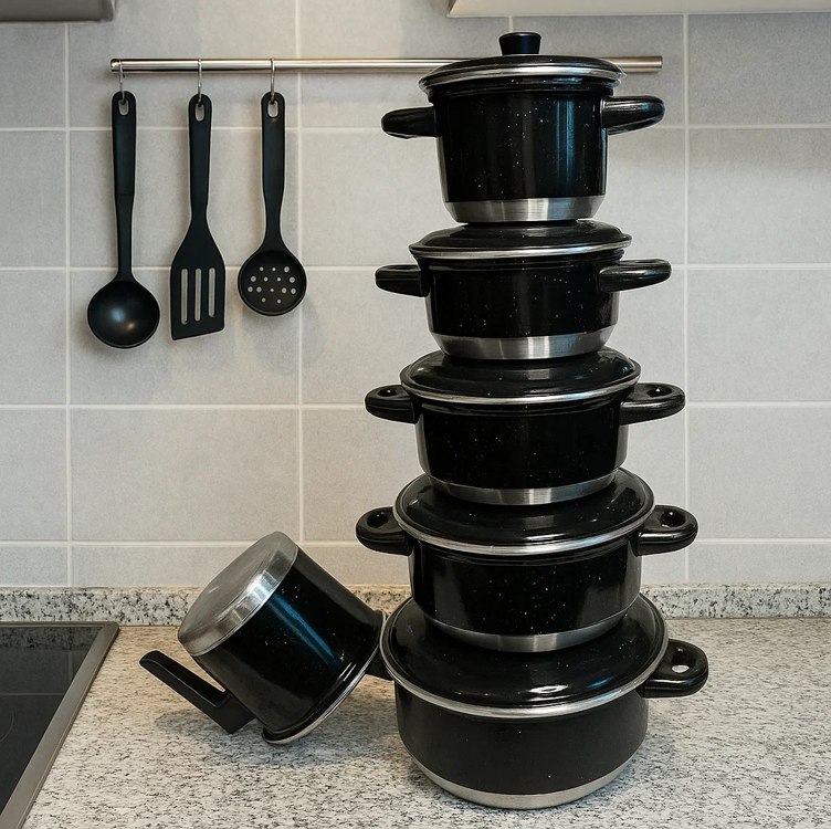 Jogo De Panelas Com 6 Peças + Brindes