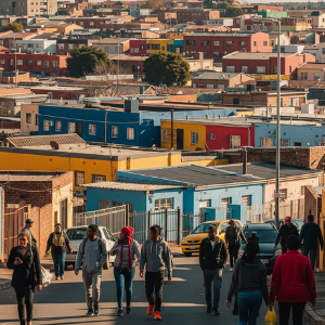 Soweto street scene with historical context