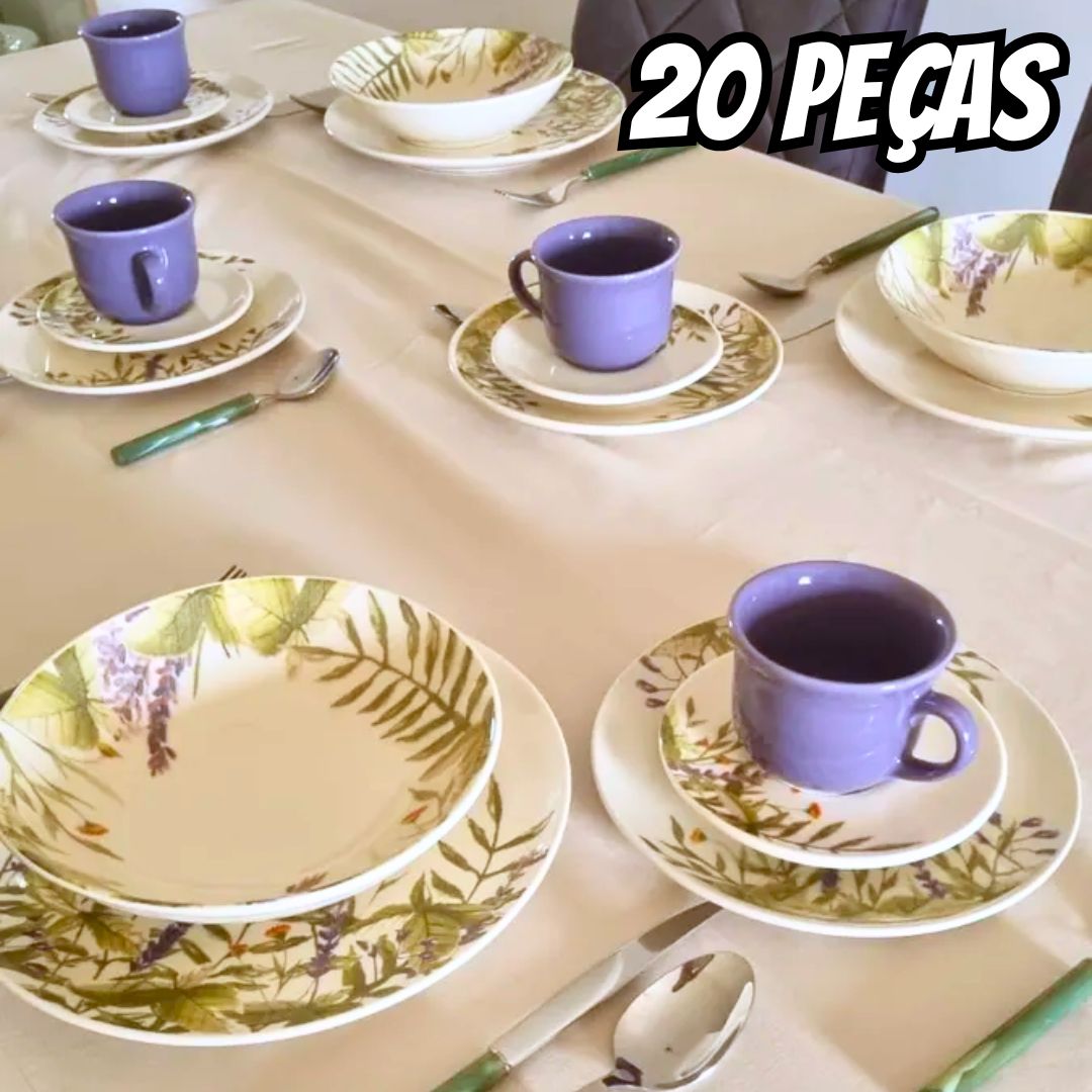 Aparelho De Jantar 20 Peças Lavanda Oxford Unni