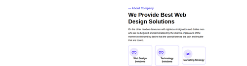 about us section design with title description single about item and left image.png