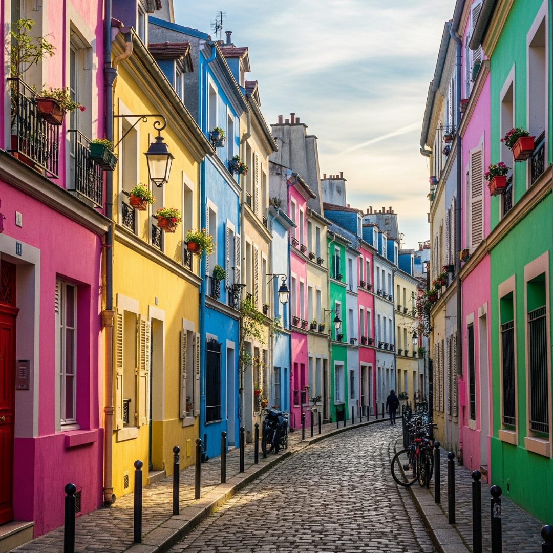 Parisian cafe with croissants