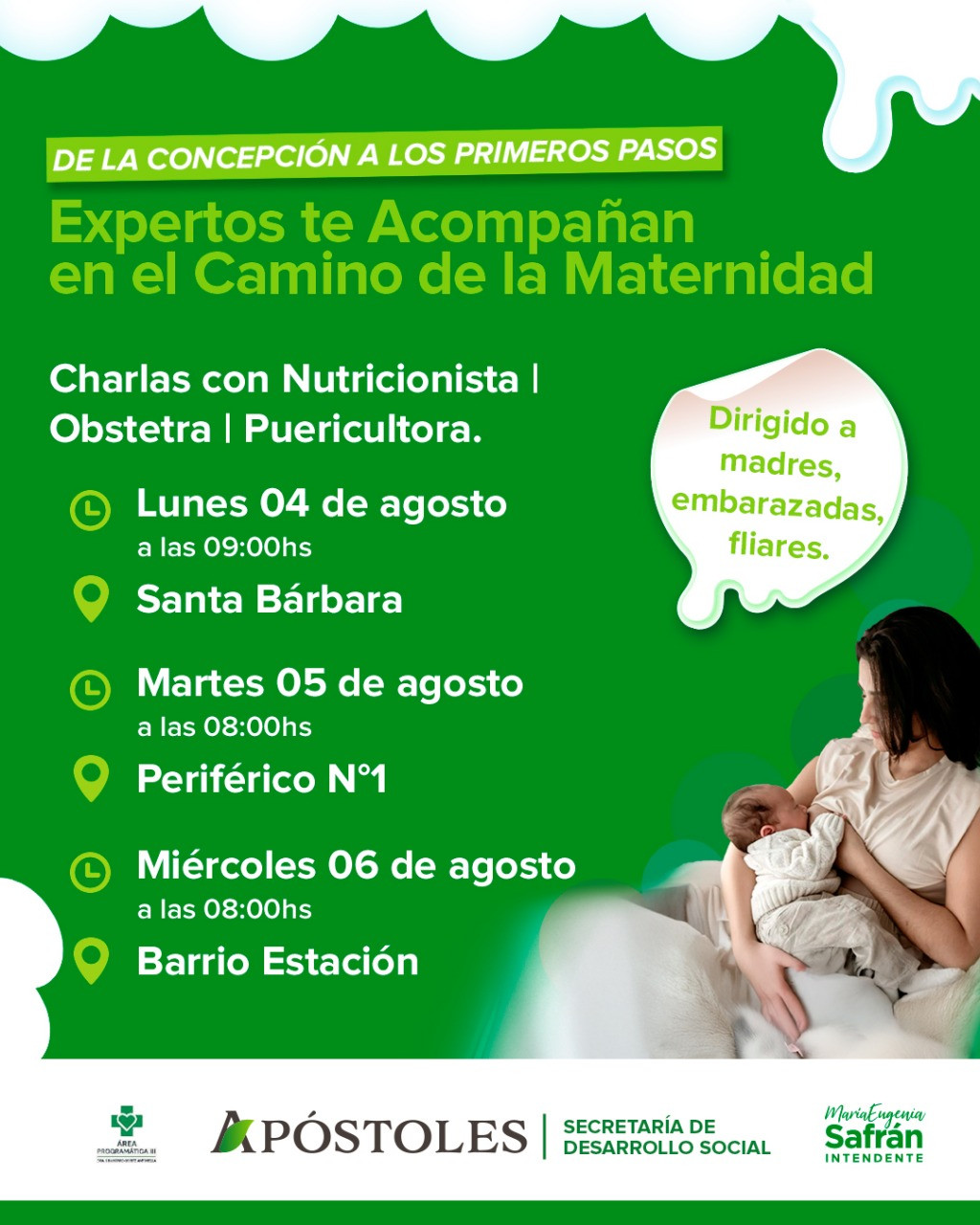 Importantes Charlas en Apóstoles en el Marco de la Semana Mundial de la Lactancia