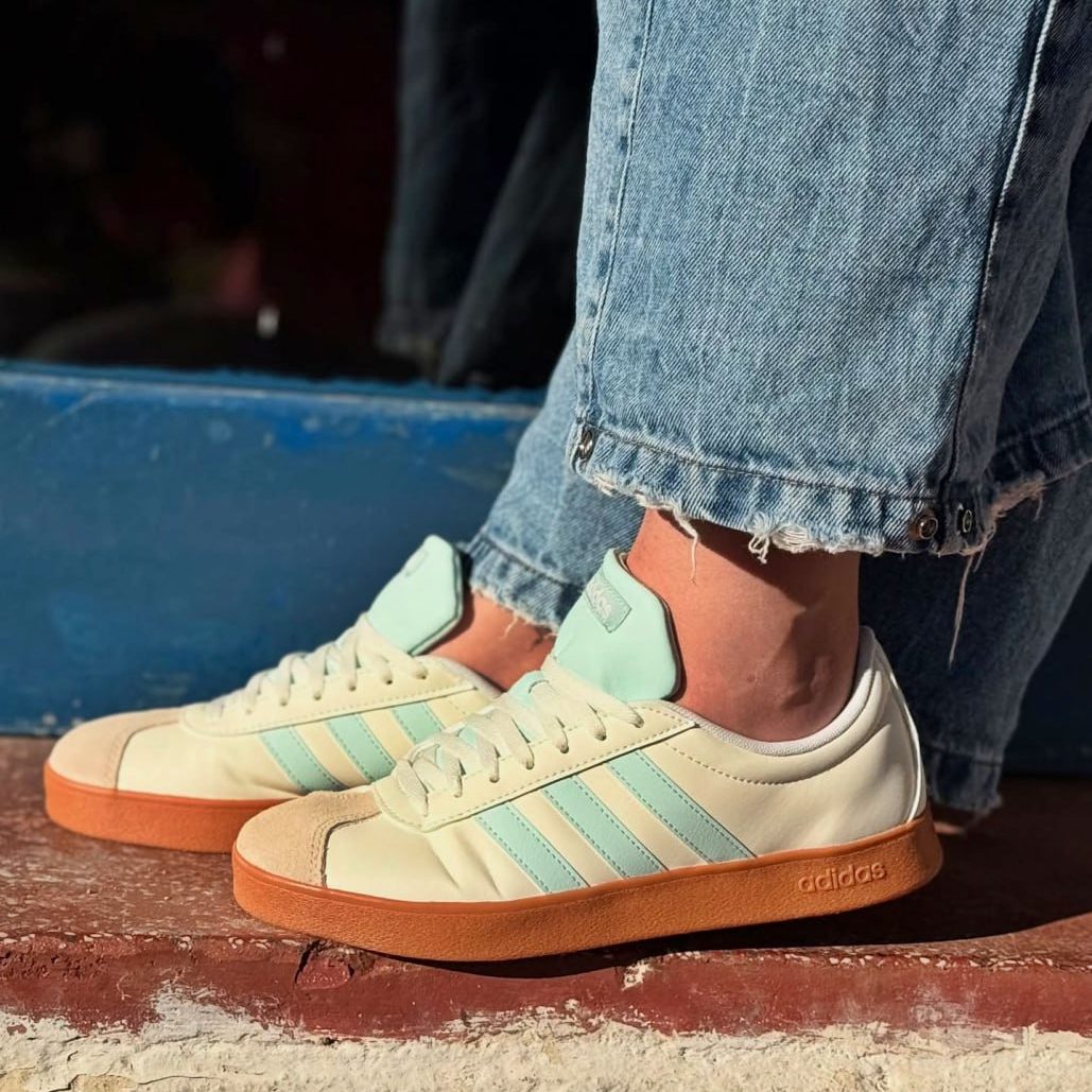 Tênis Adidas VL Court Base Feminino – Branco+Azul
