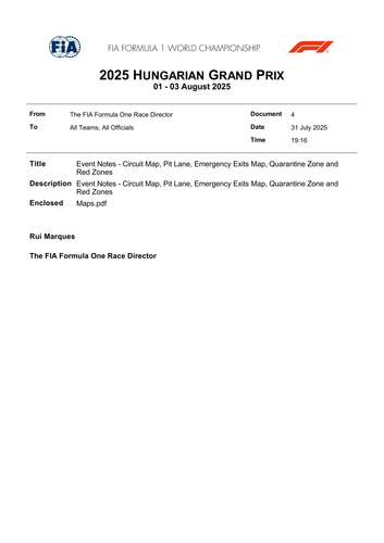 [Hungarian GP]Doc 4 Event Notes Circuit Map, Pit Lane, Emergency Exits Map, Quarantine Zone and Red .png