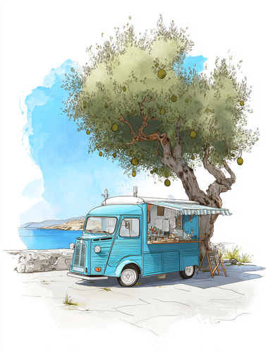 eman3139 charming hand drawn Greek food truck parked beside a a5bef34e 0927 481e 894a cf32df707828 0.png