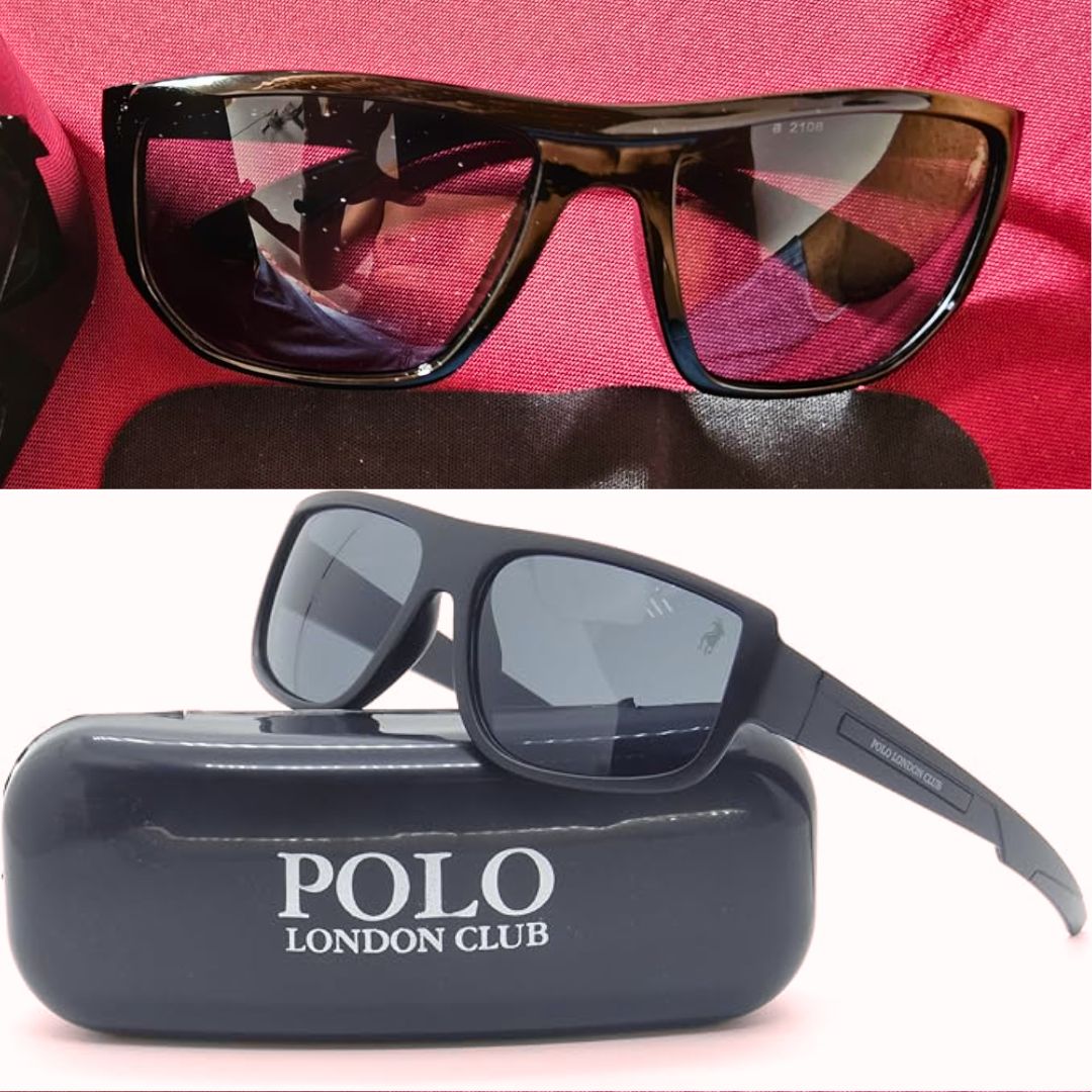 Óculos de Sol Polo London Club Casual Design Esportivo Masculino com Proteção UVA/UVB – Ref 2109 – Preto