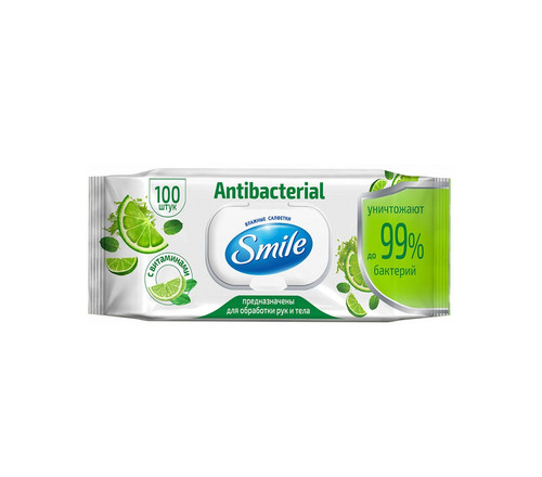 4823071656466 Влажные Салфетки Smilе Antibacterial С Витаминами 100 Шт.jpg