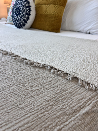 Muslin Bed Blanket Blanket Taupe (5).jpg