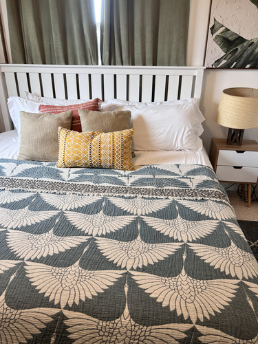 Crane Muslin Bed Blanket Teal (4).jpg
