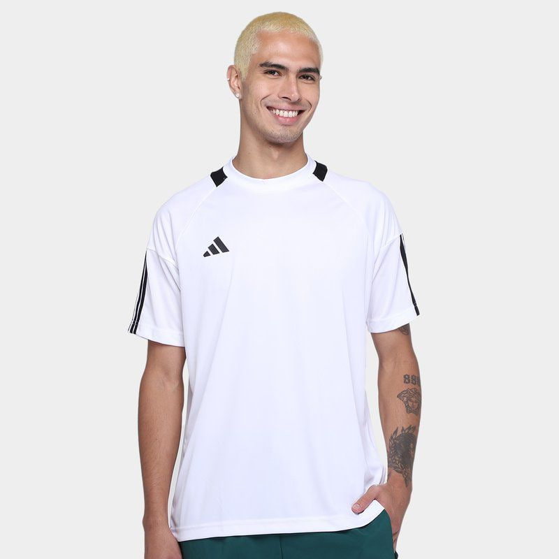 Camiseta Adidas Sereno Masculino – Branco+Preto