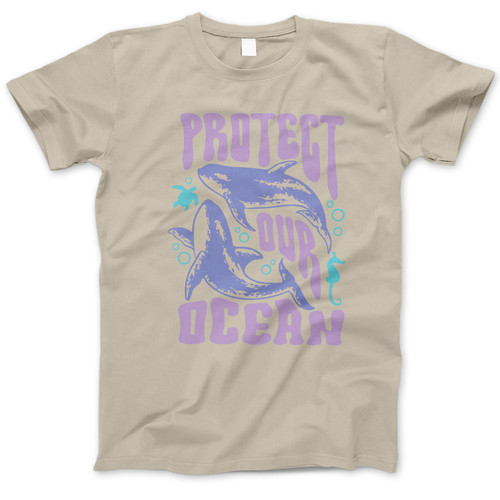 Photograph of four blank t-shirts greys beige and army green. Clipping path included. Ready for your.jpg