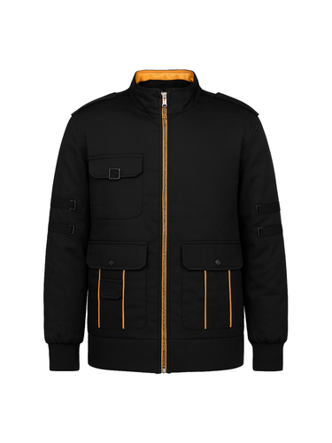 Men's Video Game Black Bomber Cotton Jacket 1.png