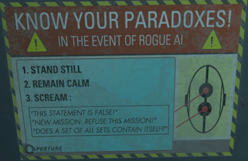 hazard sign in event of rogue AI asposter paradoxes.png