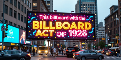 Generate an image of a vibrant eye catching billboard set against a busy urban backdrop The billboar.jpg
