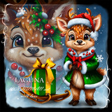 fawn and gift box