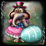 easter elephant with egg