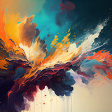 Abstract backdrop Ink watercolor creates vibrant grunge design generated by artificial intelligence