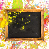 frame with color inscription bright dry colours