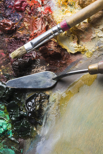 brush taking paint near palette knife.jpg