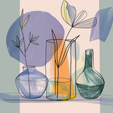 painting flowers vases with one that says tulip